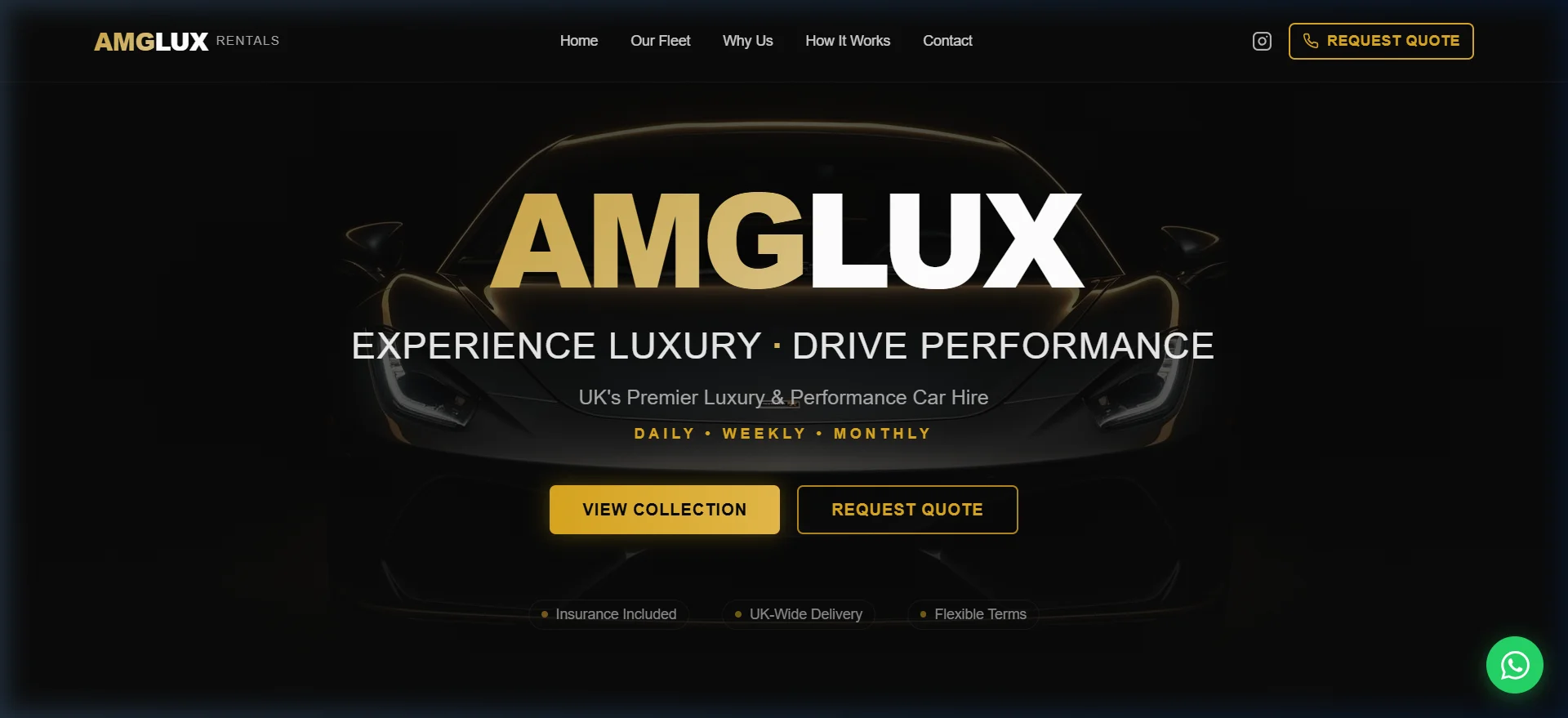 Démo interactive AMG Lux Rentals - Luxury Car Rental développée par TY Dev