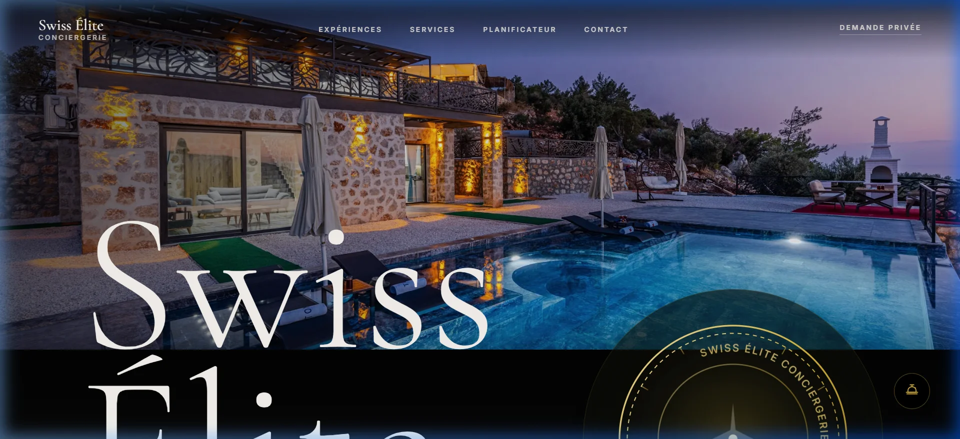 Démo interactive Swiss Elite Conciergerie - VIP Concierge & Luxury Services développée par TY Dev